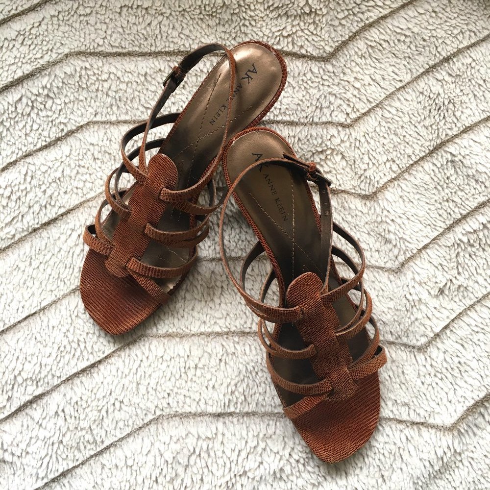 Anne Klein strappy wedge sandals
